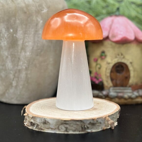 Selenite Crystal Mushroom Light Handcrafted Lamp Healing Glow Organic Home Décor - Picture 12 of 16